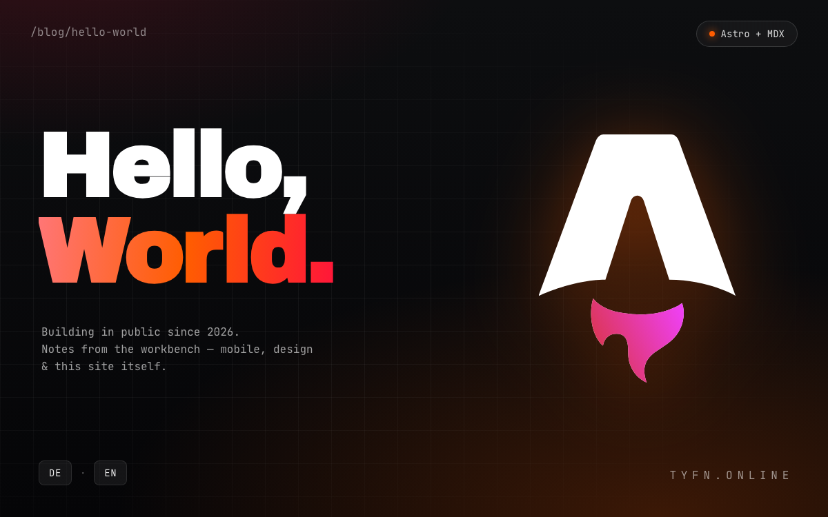 Hello, world — building tyfn.online in public
